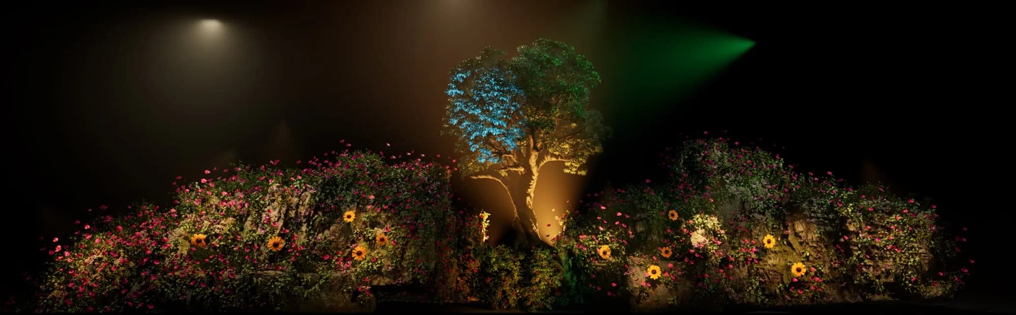 Festivalvisuals op de mainstage van Mysteryland