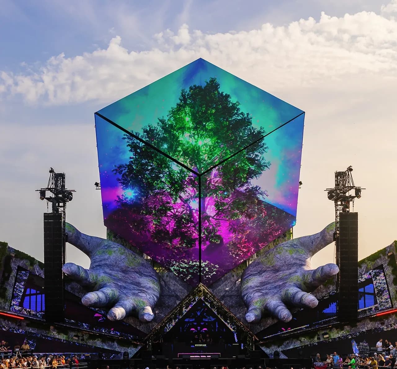Mysteryland mainstage 3D visuals — tree concept