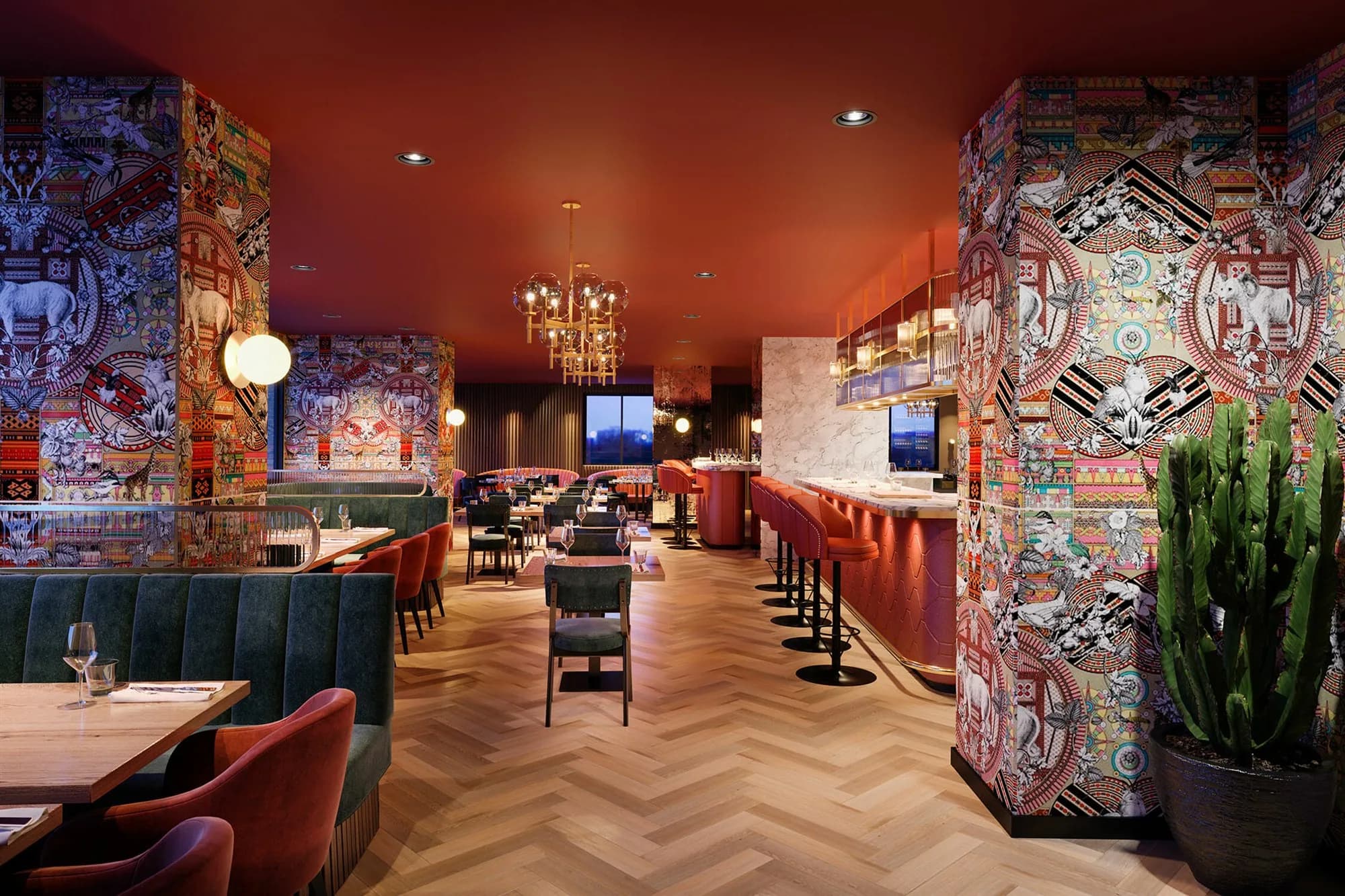 3D restaurant visualisatie — Midtown Grill